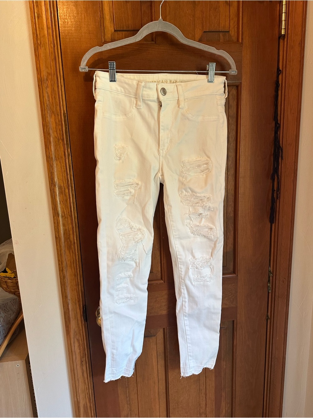 American Eagle Outfitters Womens Next Level Stretch White HI-RISE Jegging Crop